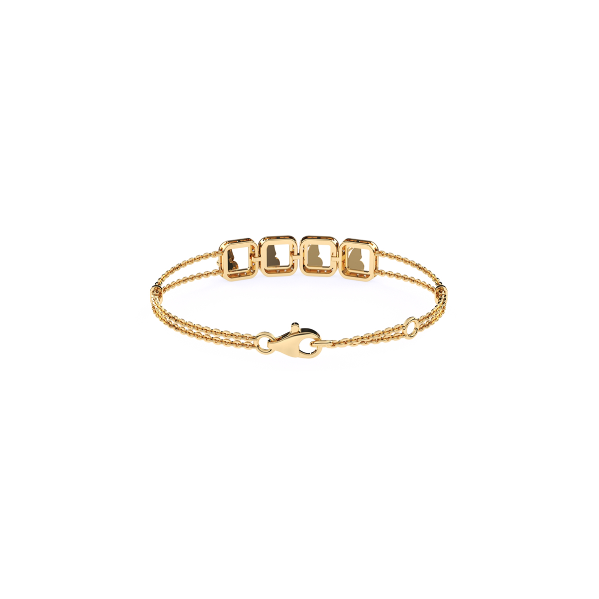 Four Square Rose Gold Diamond Bracelet